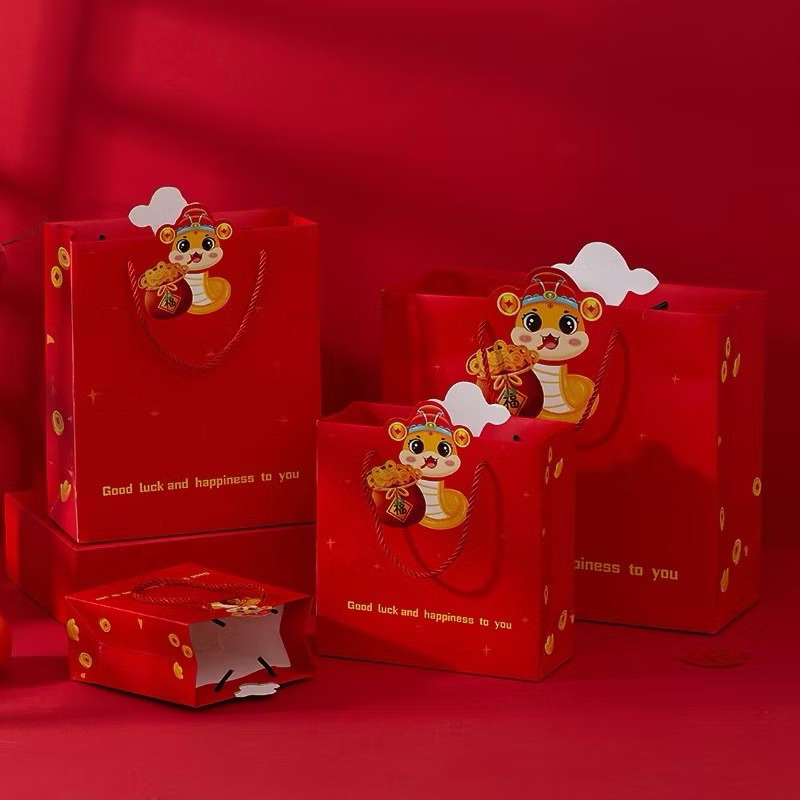 Paper Bag IMLEK 2025/ Goodie Bag / Paper bag / Tas Hampers/  fu Tas tenteng imlek hock Kantong fu im