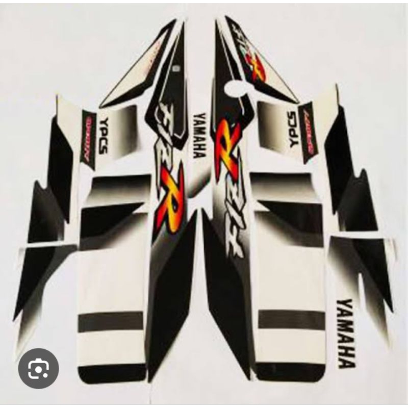 stiker fiz r warna hitam putih/striping merah putih THN 2001-2002