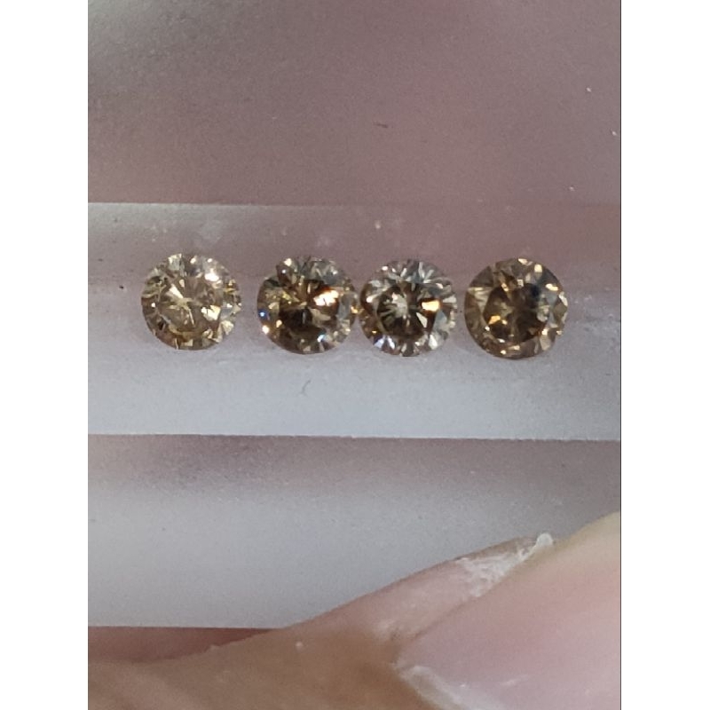 Batu Permata Natural Diamond / Berlian Banjar Super Sparkling Super Luster (4pcs) 3mm up