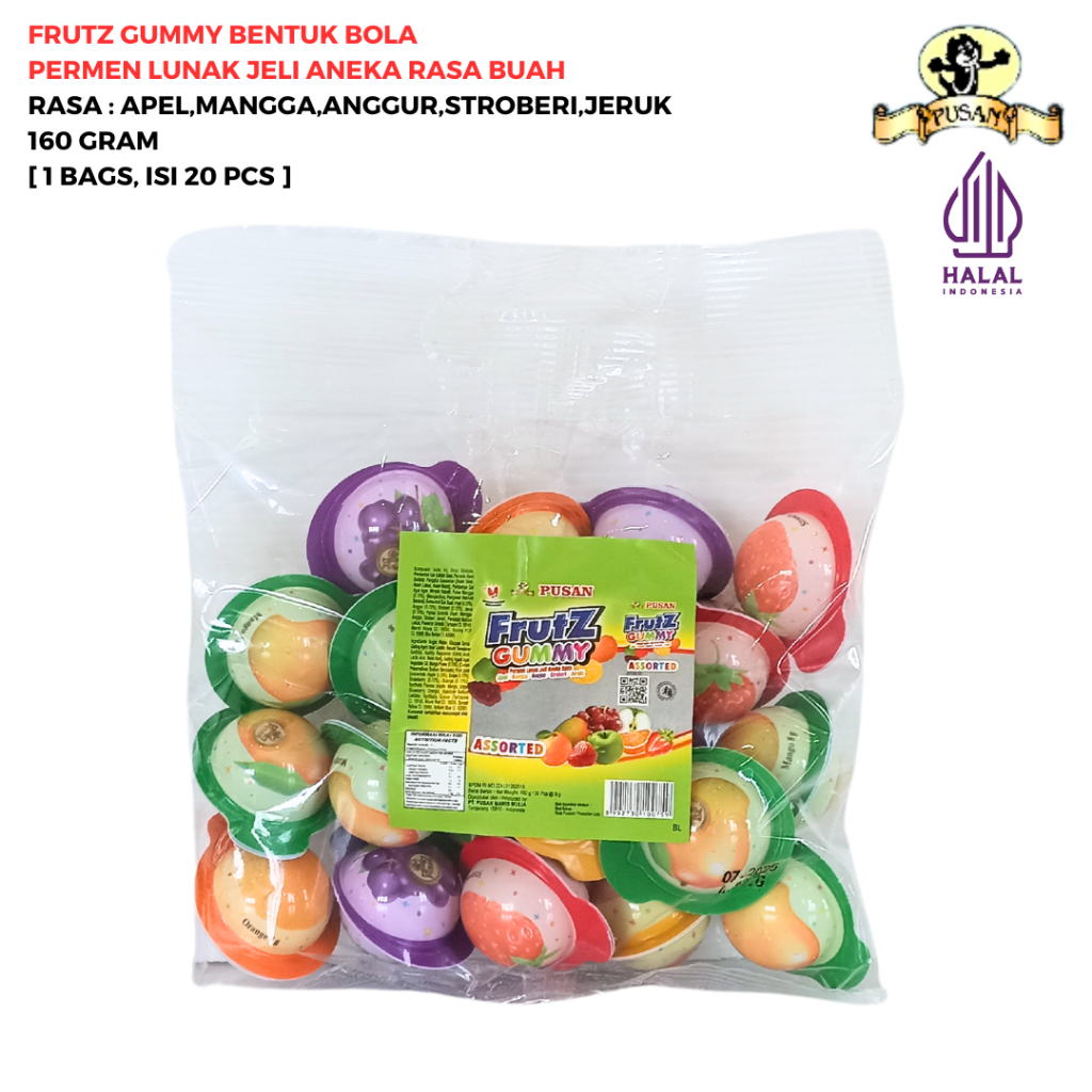 

[HALAL] Pusan Frutz Gummy Permen Lunak Jeli Rasa Buah 160 Gr