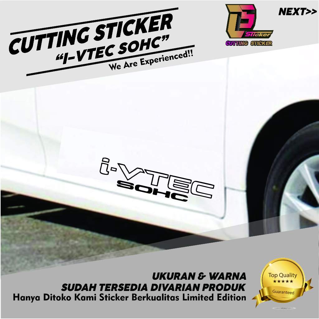 Cutting Sticker I-VTEC SOHC Sepasang Variasi Motor Mobil Sticker I-VTEC SOHC
