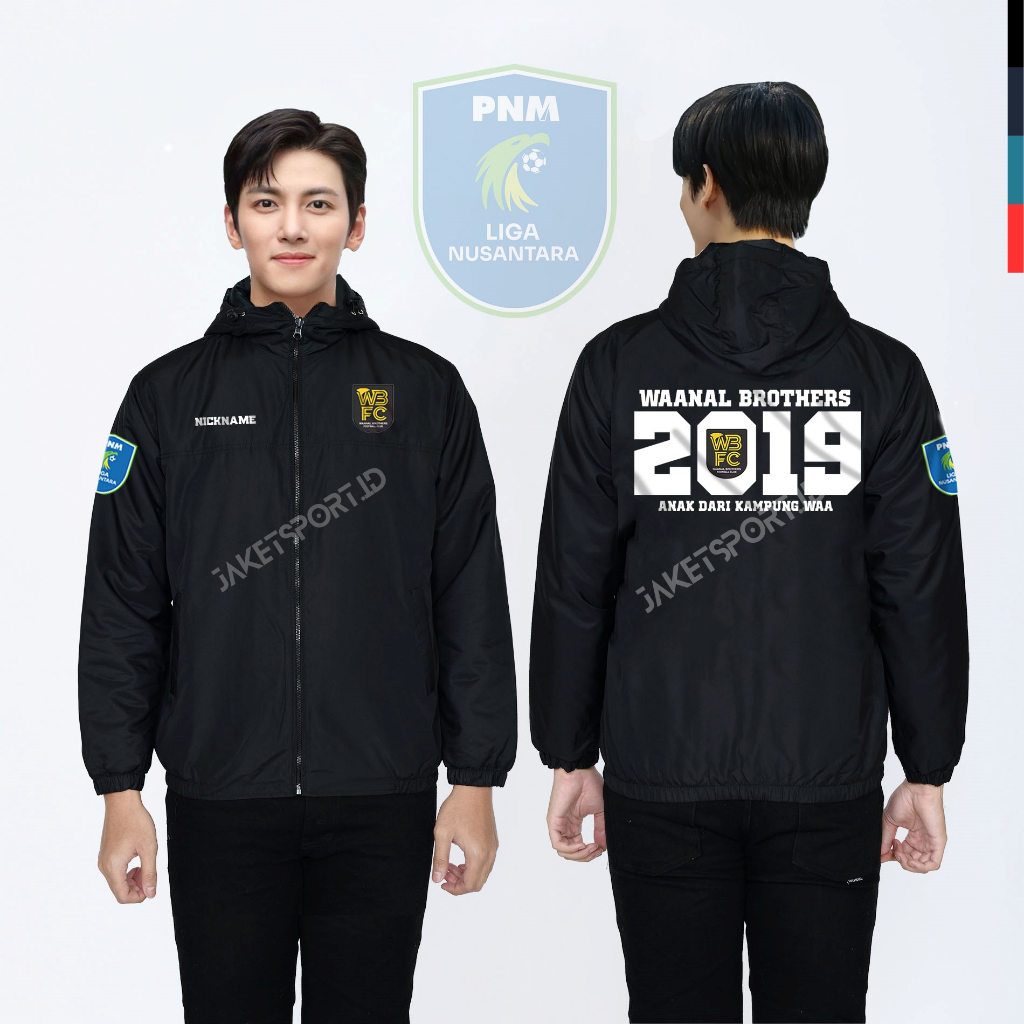 Jaket pnm liga nusantara club bola waanal brothers 2019 julukan anak dari kampung waa windbreakers