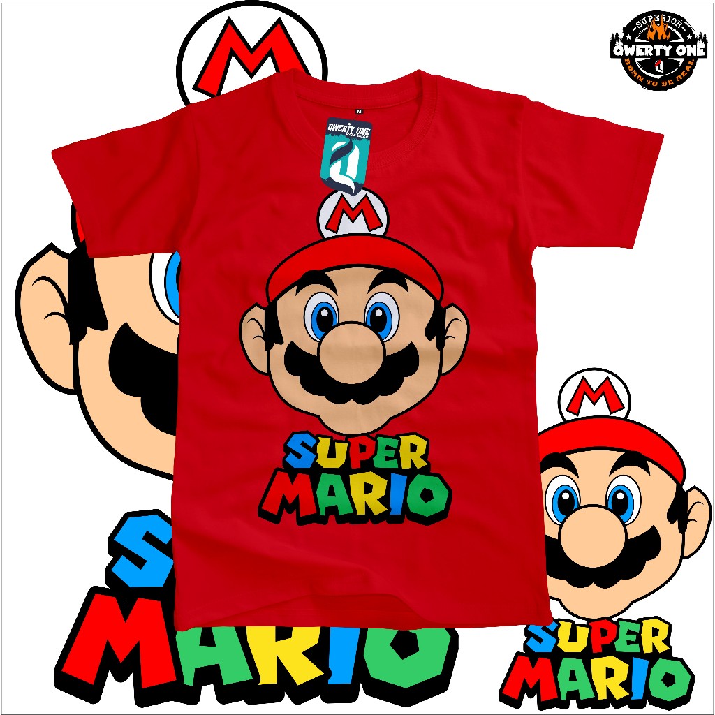QWERTY ONE Kaos Anak Distro Karakter SUPER MARIO 1-8 Tahun