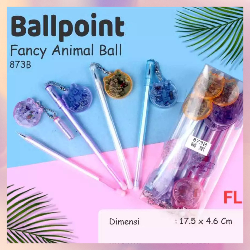 

[1 Lusin/ 12 Pcs] Pulpen Bolpen Gel Pen Gantung Animal Ball 873