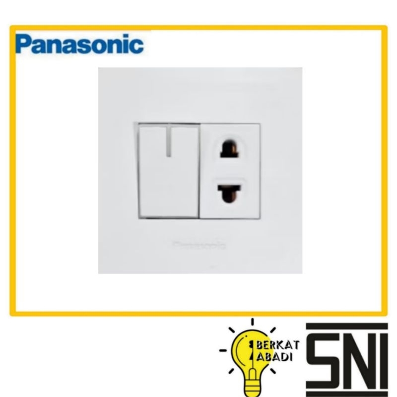 Panasonic Stop Kontak Universal + Saklar White Style E