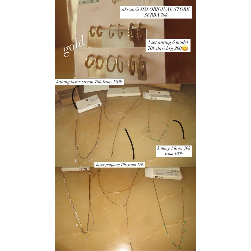 aksesoris hm/kalung hm/kalung h&m original/kalung ori hm/anting set hm/anting hm/anting hm samarinda