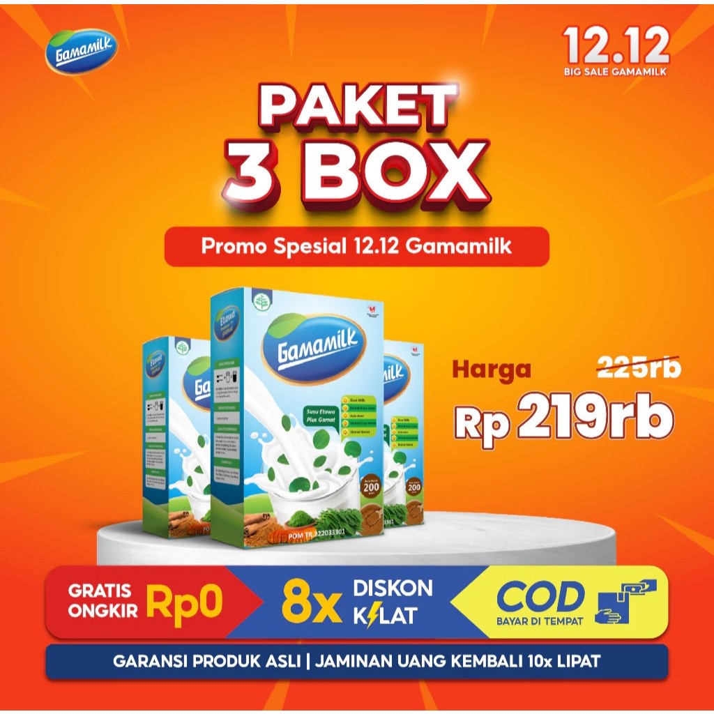 

(3 BOX) GAMAMILK - 3 Box Susu Etawa Ekstrak Gamat dan Ekstrak Daun Kelor Terbaik