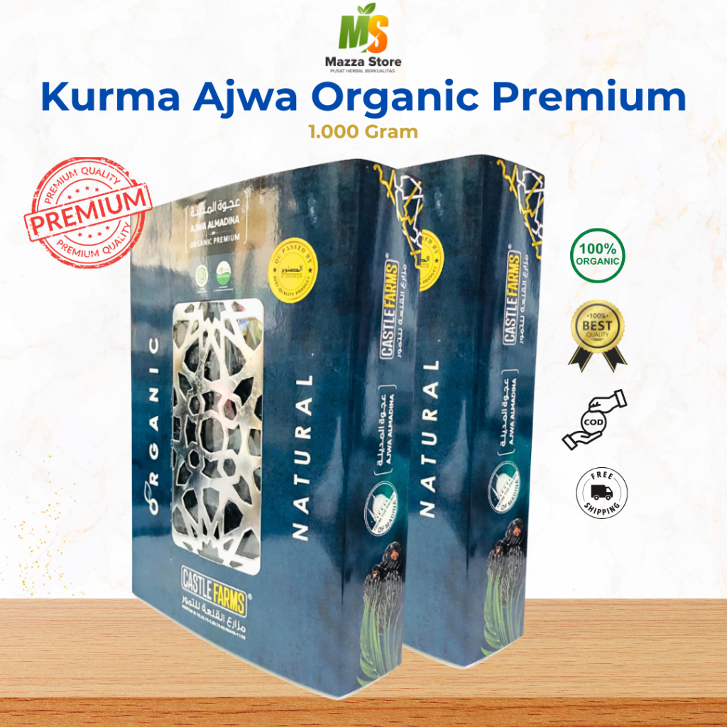 

Castle Farm - Kurma Ajwa ORGANIC Premium Castle Farm Original Al Madina 1kg