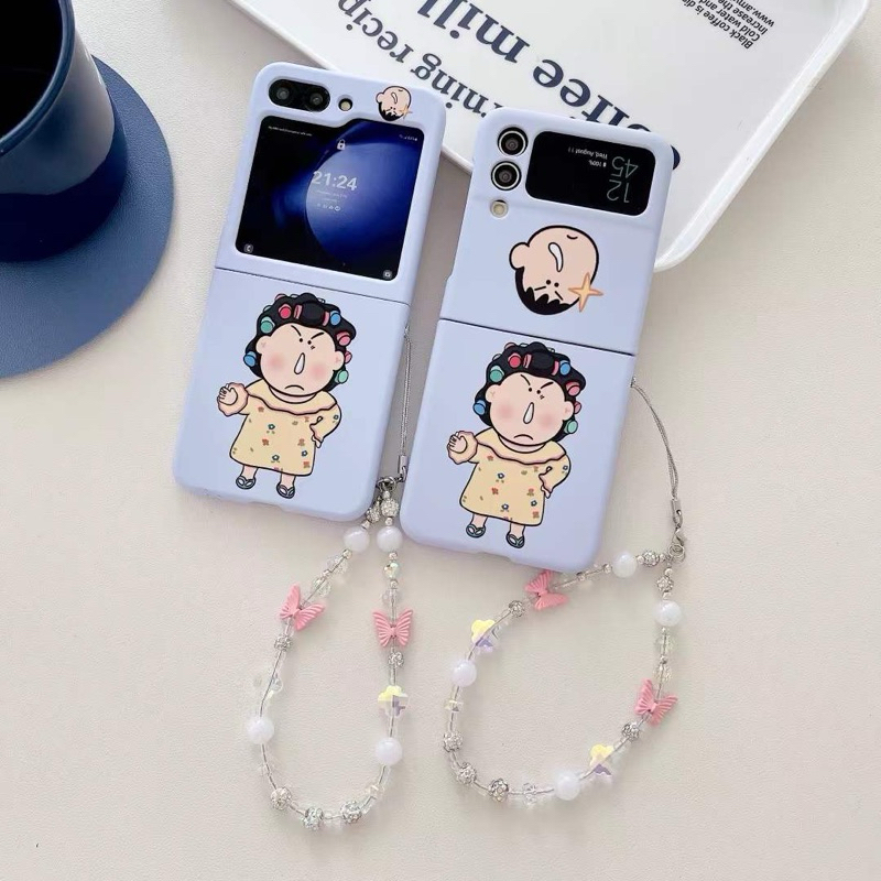 New Case Z Flip Boochan Bo-chan Kartun Jepang Cute With Chain Gantungan Hp Keren Hp Imut Viral Murah