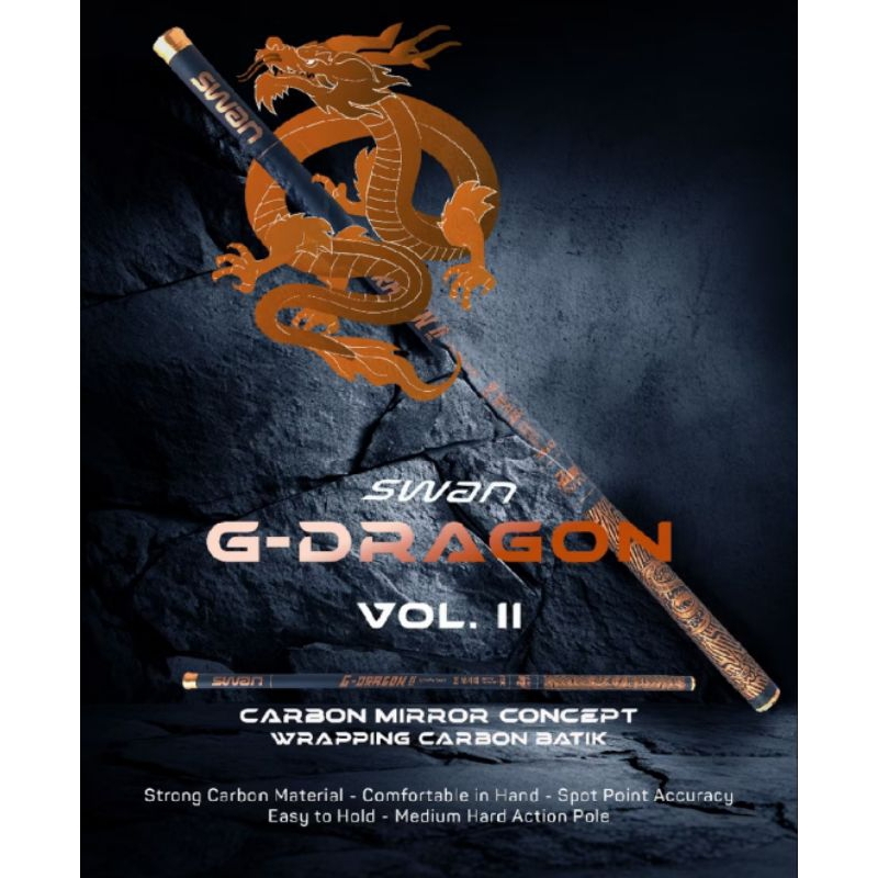 Tegek pancing Swan Carbon Pole G-Dragon/volume 2/motif batik