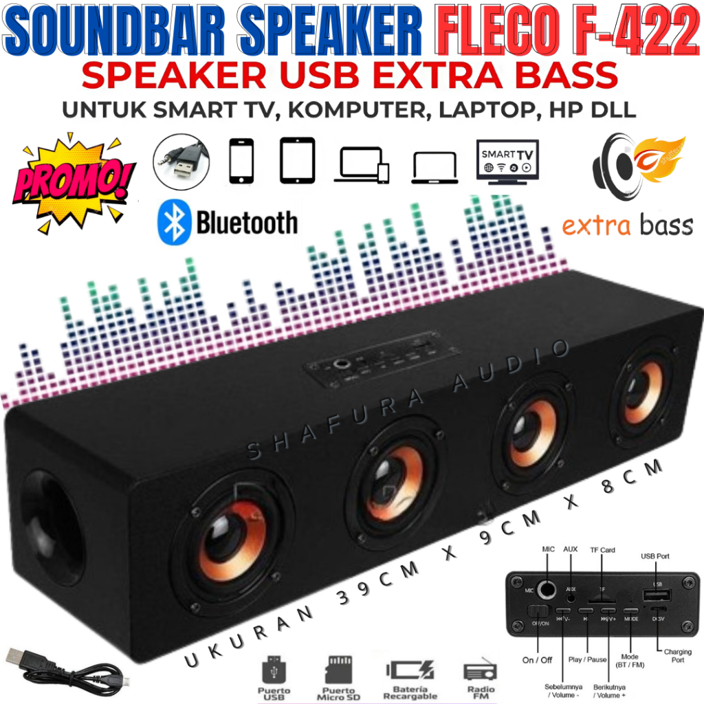 Speaker Aktif Fleco F-508 / F-422 Super Bass / Speaker Usb Komputer / Salon Aktif Super Bass / Speak