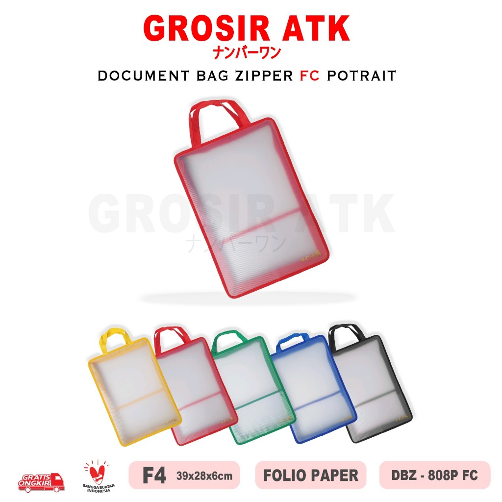 

Grosir ATK - DOKUMEN BAG ZIPPER POTRAIT UKURAN F4 FOLIO DOKUMEN BAG FILE / DBZ-808P FC/ (SATUAN)