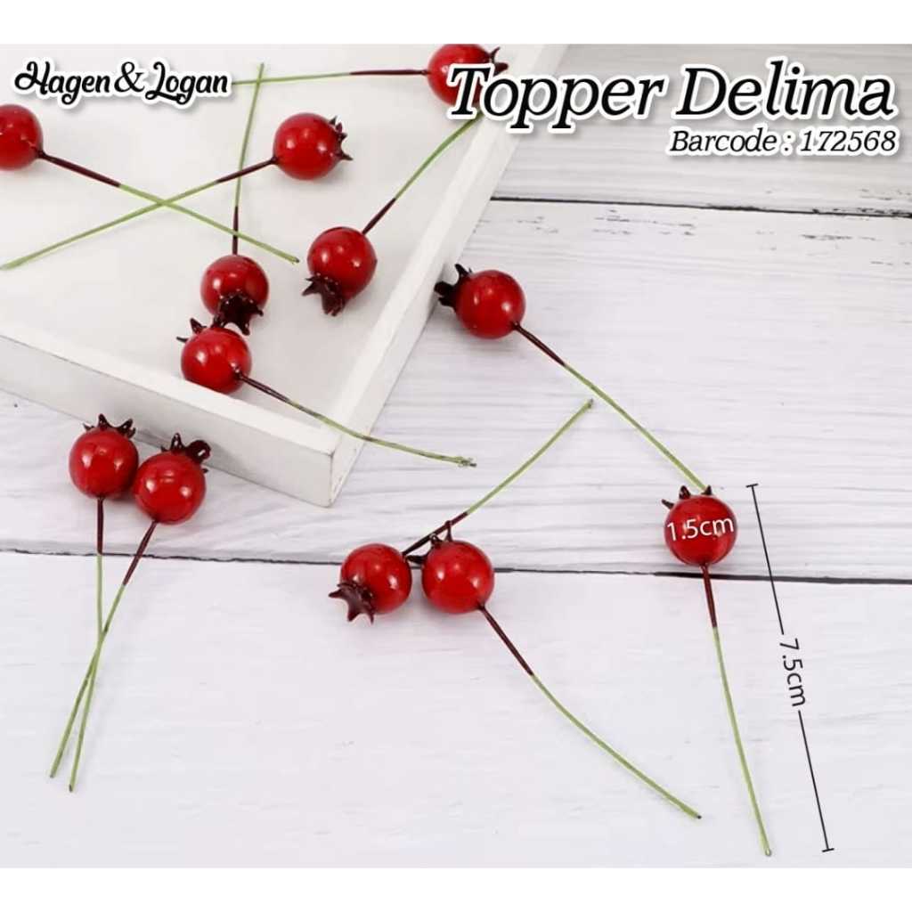 

topper kue bentuk buah ( delima / cherry / berries kecil) satuan hiasan kue artifisial