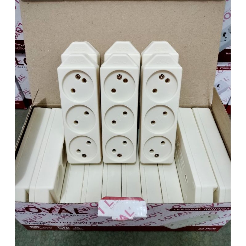 STOP KONTAK 3 LUBANG  LOYAL LY-903T STOP KONTAK ARDE  COLOKAN SAMBUNGAN LISTRIK OUT BOW TIPIS 3 LUBA