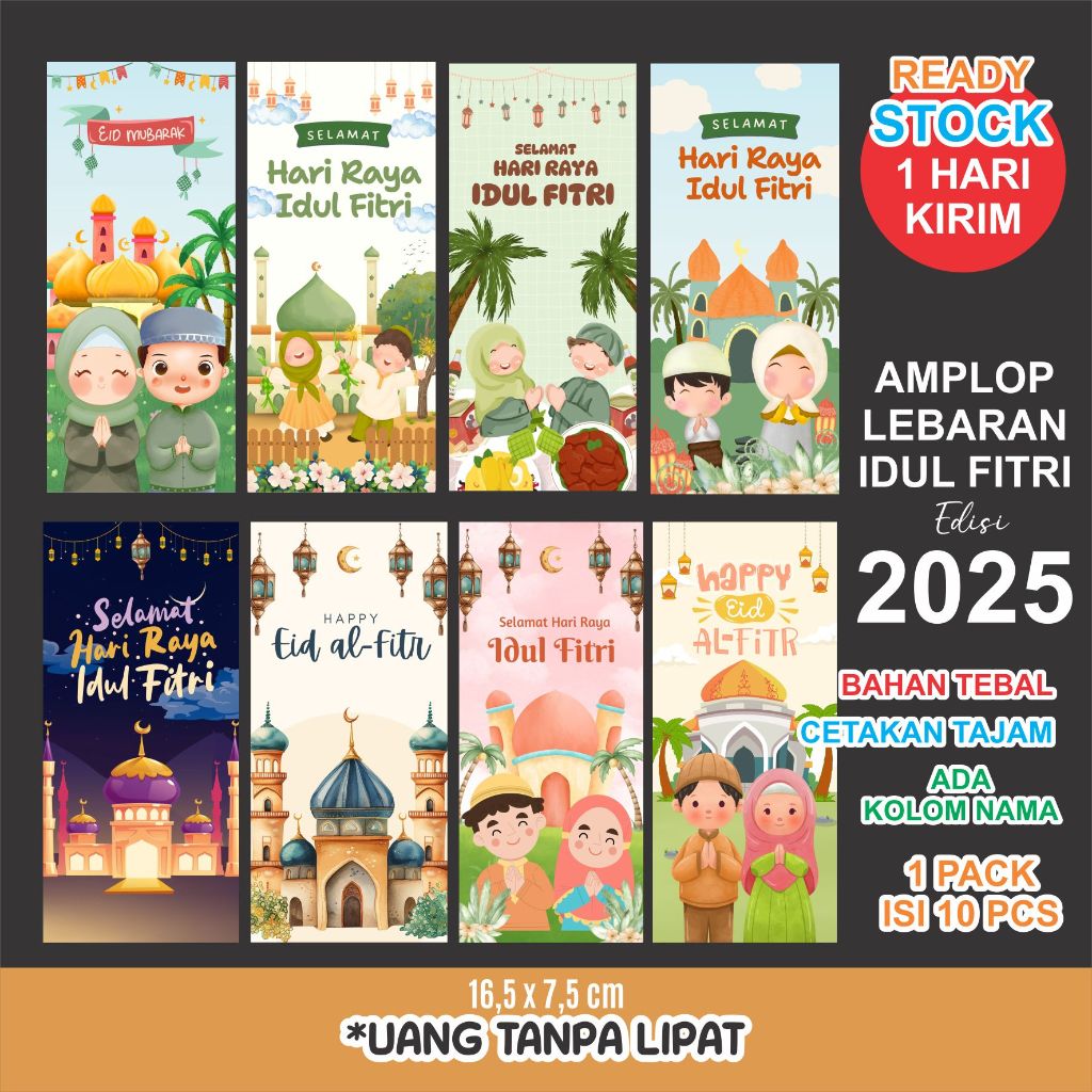 

Amplop Lebaran Lebaran Idul Fitri 2025 Uang Tanpa Lipat (isi 10 pcs)