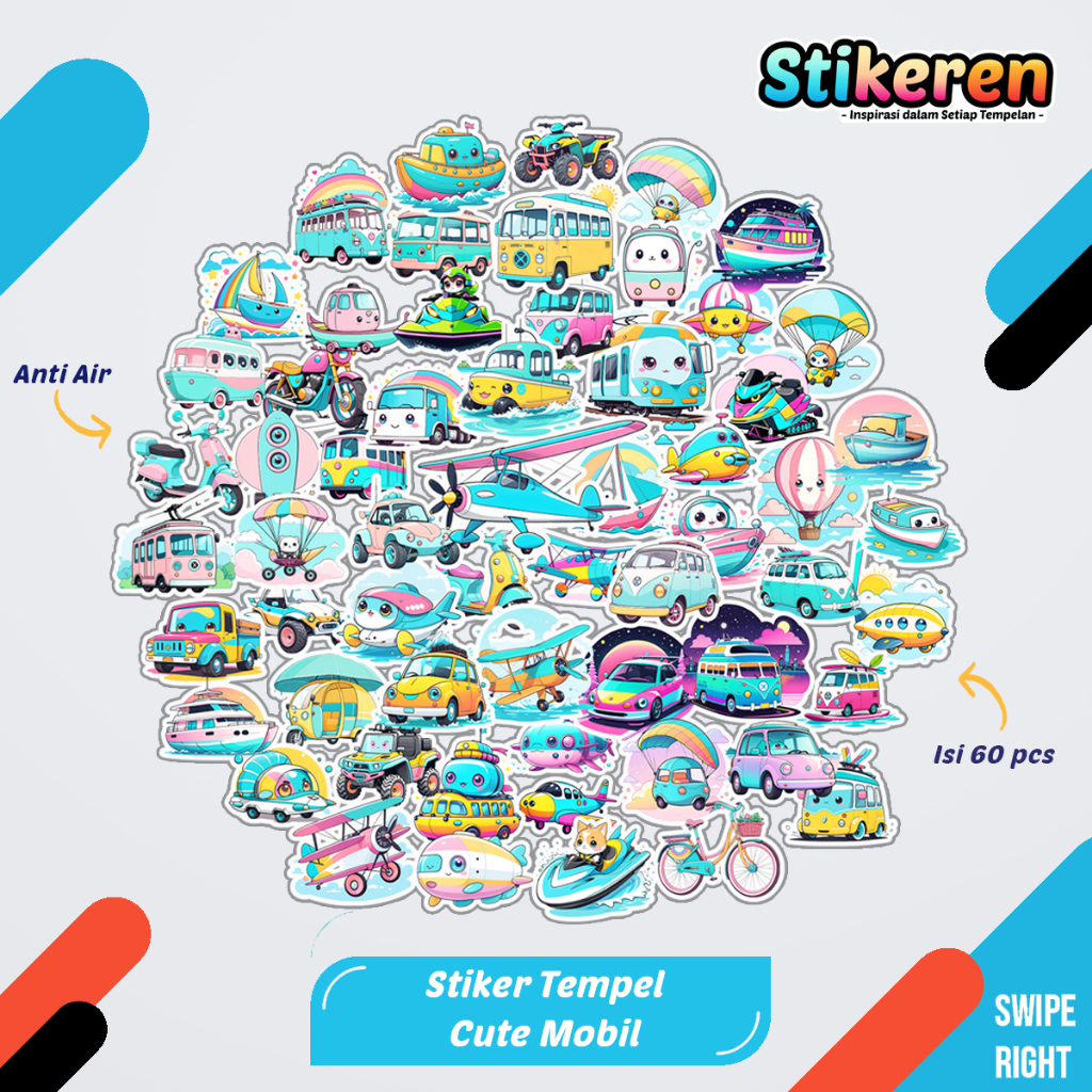 

Stiker Anime Mobil Kawai Paper Vinyl Dekorasi Laptop Koper Tumbler Kulkas DIY