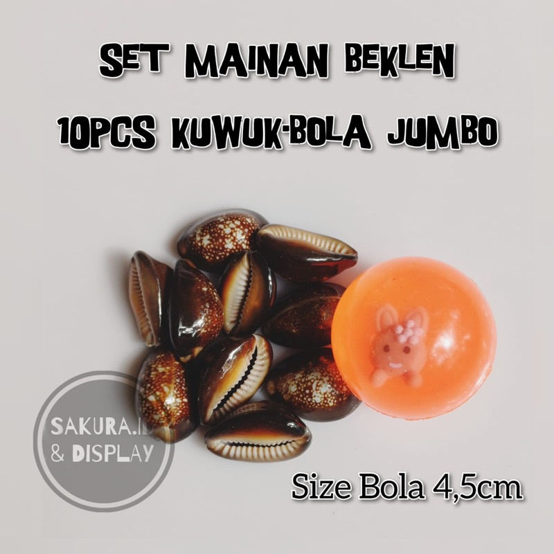 Mainan Bola Bekel Fullset Isi 10pcs Kuwuk Hitam