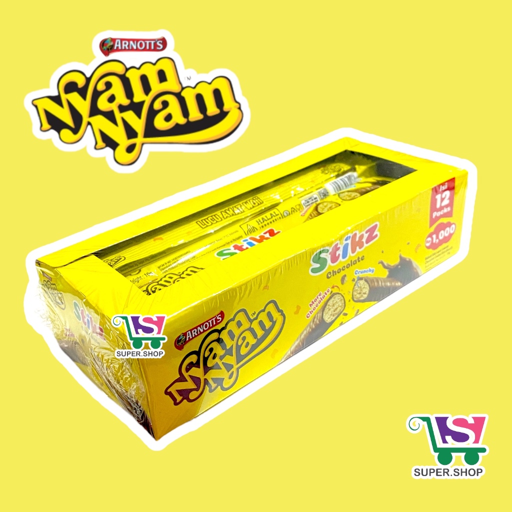 

Nyam Nyam STIKZ Chocolate Biskuit Cokelat PACK (isi 12 pc)