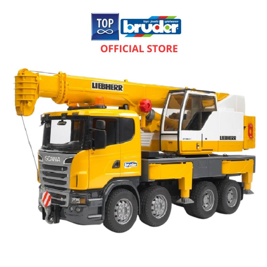 Bruder 3571 Scania Super 560R Liebherr Crane Truck with Light & Sound - Mainan Miniatur Truk