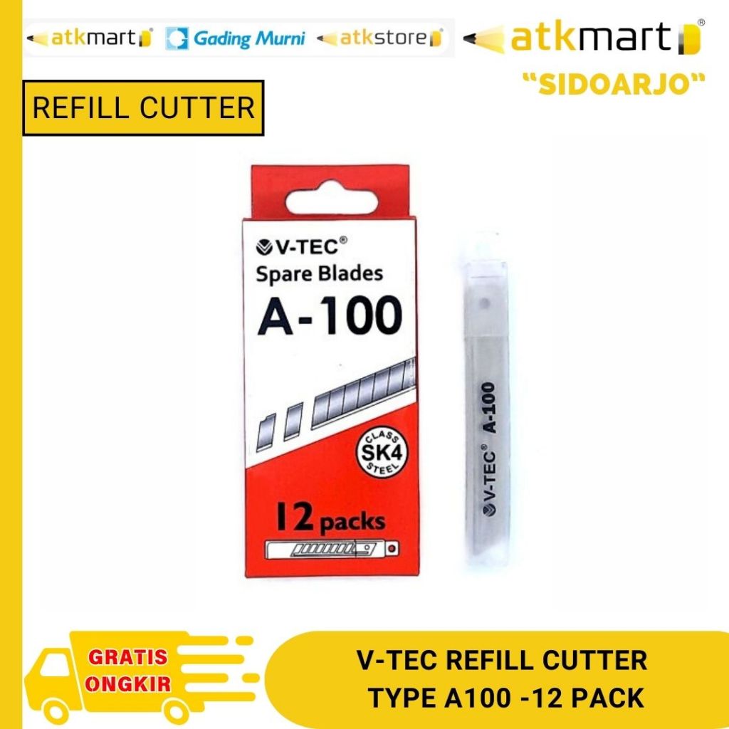 

VTEC REFILL CUTTER KECIL TYPE A 100 - ISI 12 PACKS
