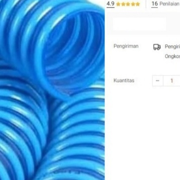 

Selang Spiral 2" Selang Sedot Hisap Pompa Alkon Sawah PVC Biru Irigasi