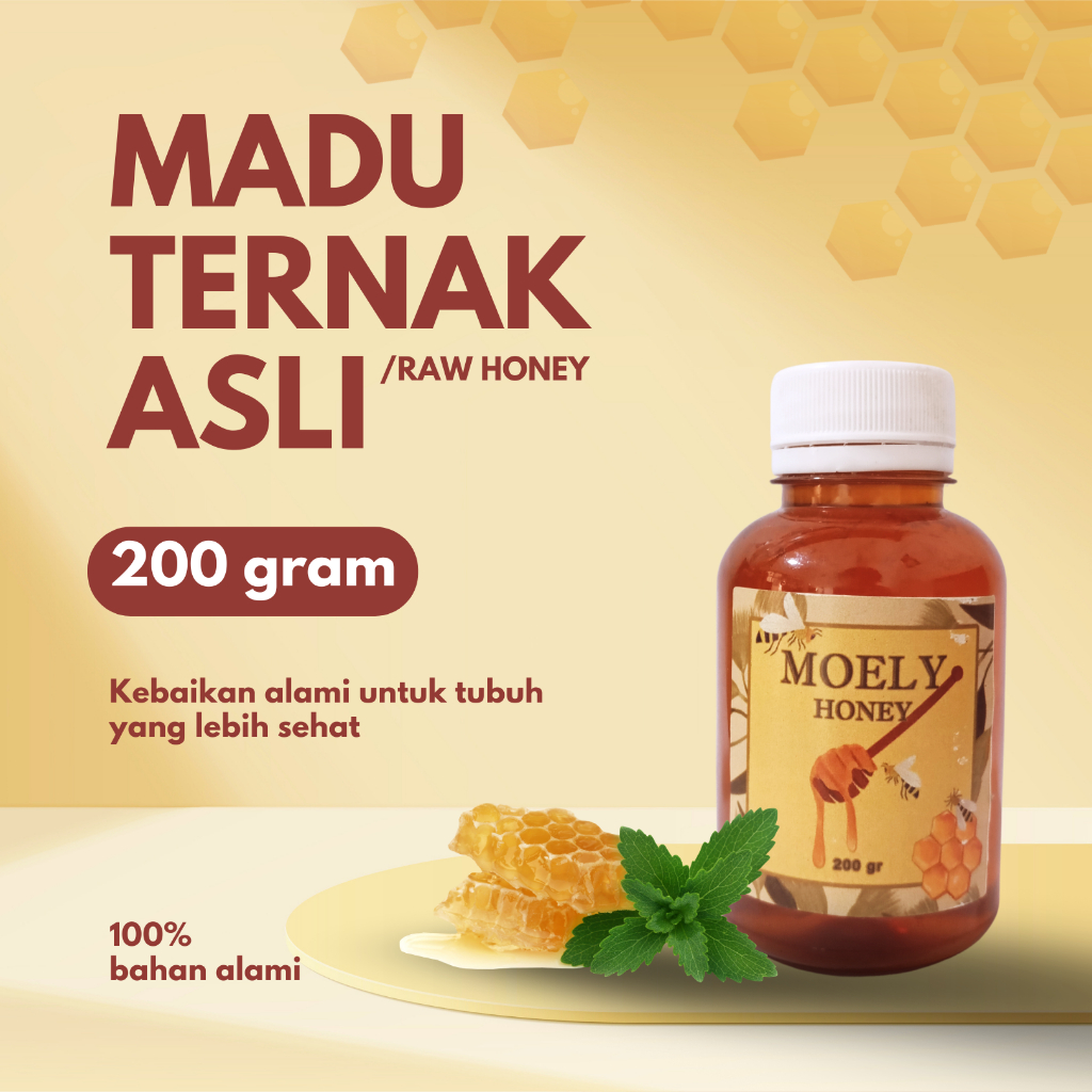 

MOELY MADU TERNAK ASLI BOTOL 200 GRAM RAW HONEY BAHAN ALAMI