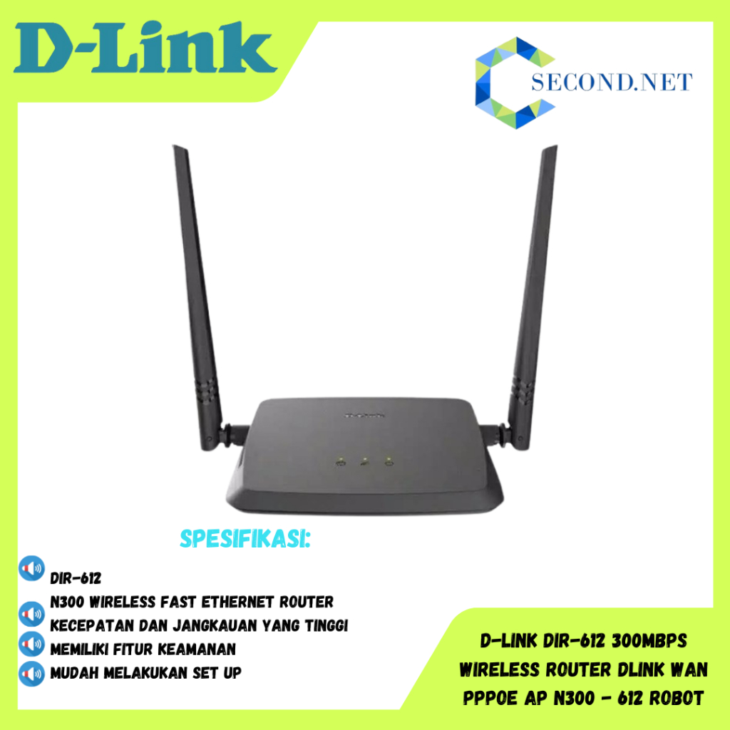 ROUTER D-Link ROBOT DIR 612 n300 INCLUDE ADAPTOR BEKAS CABUTAN