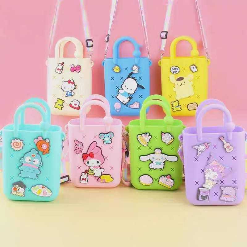 TAS SELEMPANG WANITA / TAS BAHAN KARET KARAKTER MOTIF LUCU / TAS SELEMPANG ANAK