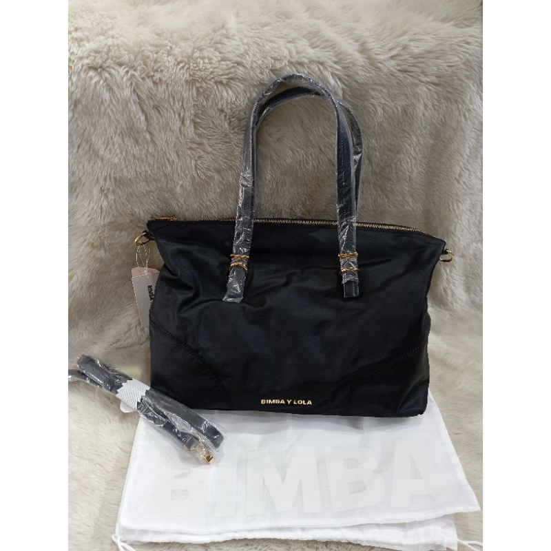 BIMBA Y LOLA LARGE SHOPPER TOTE BAG BLACK