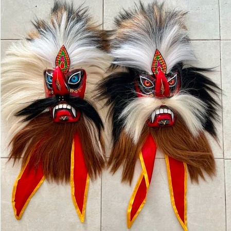 Ganongan Kayu Mata Kaca/ Topeng Ganong Ponorogo/ Bujang ganong / Mainan anak Ganongan