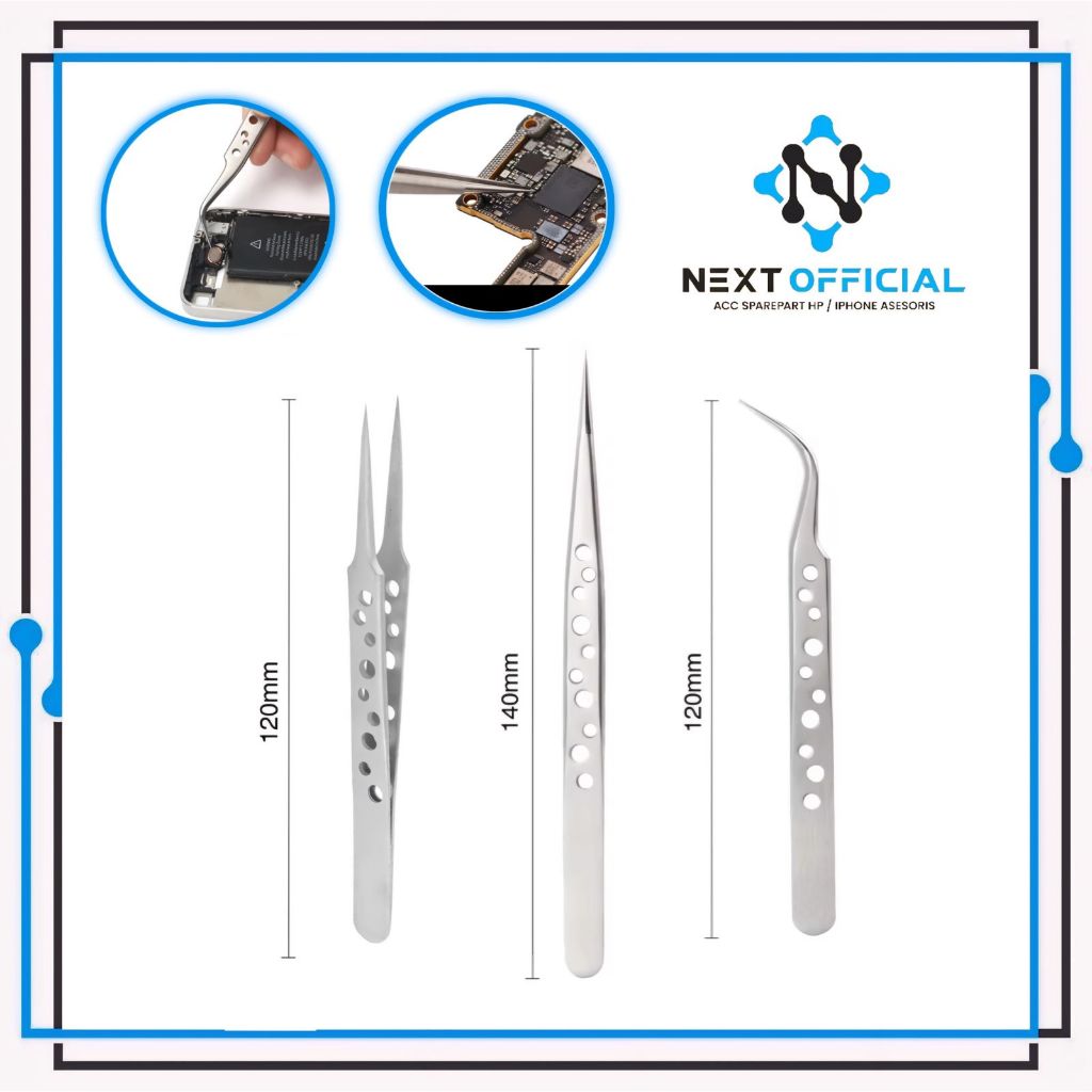 Pinset Stainless Nagaraku Eyelash Extension Tajam Professional Pinset