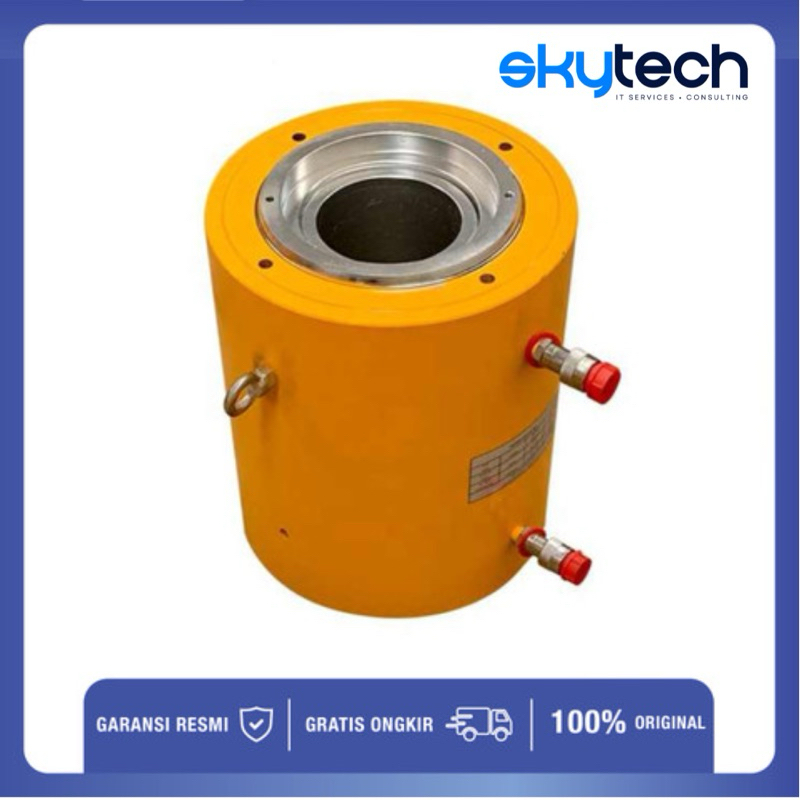 Double 100T 100mm Hollow Plunger Stroke Hydraulic Cylinder