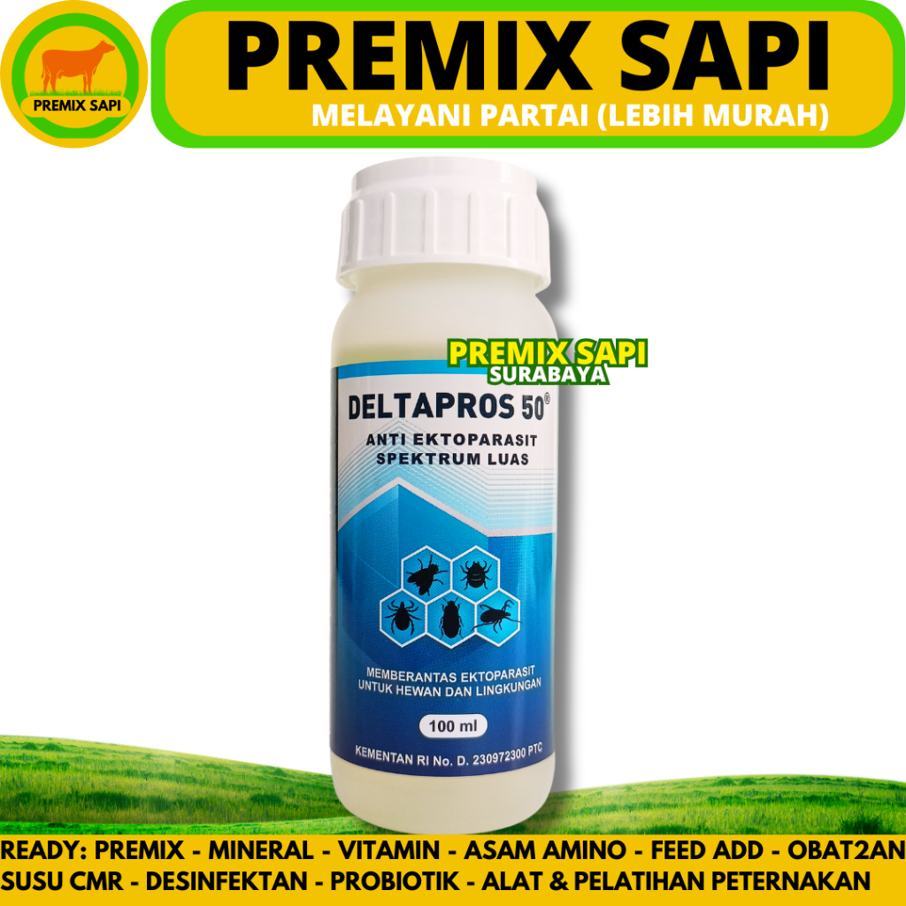 DELTAPROS 100ML - Obat Pembasmi Lalat & Larva Lalat Caplak Kutu Pinjal Pada Sapi Paling Ampuh