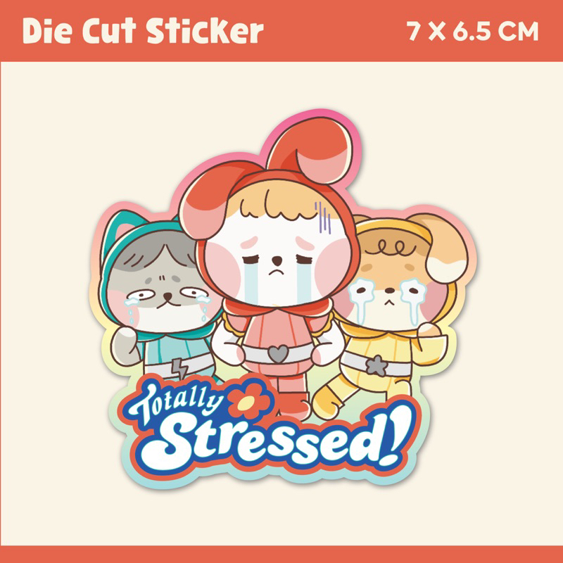 

Totally Stressed Die Cut Sticker by Three Clovers