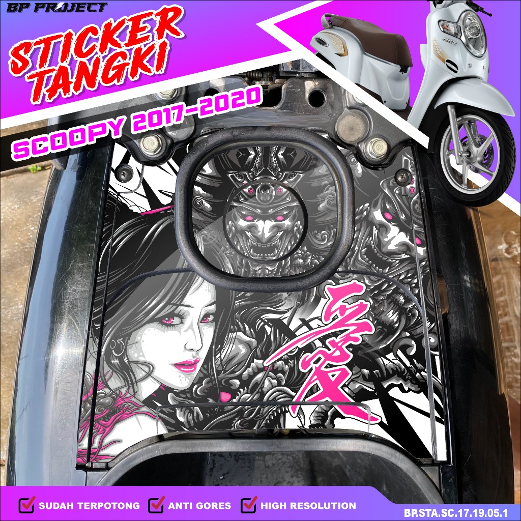 Sticker Tangki Bensin Scoopy FI New 2017 2018 2019 2020 - Sticker Tangki Scoopy 2017-2020