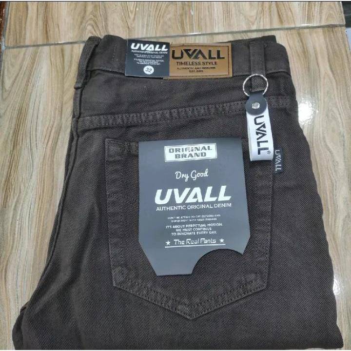 CELANA JEANS PANJANG STANDART PRIA CELANA JEANS UVALL STANDAR REGULER BAHAN TIDAK MELAR DAN TIDAK KA