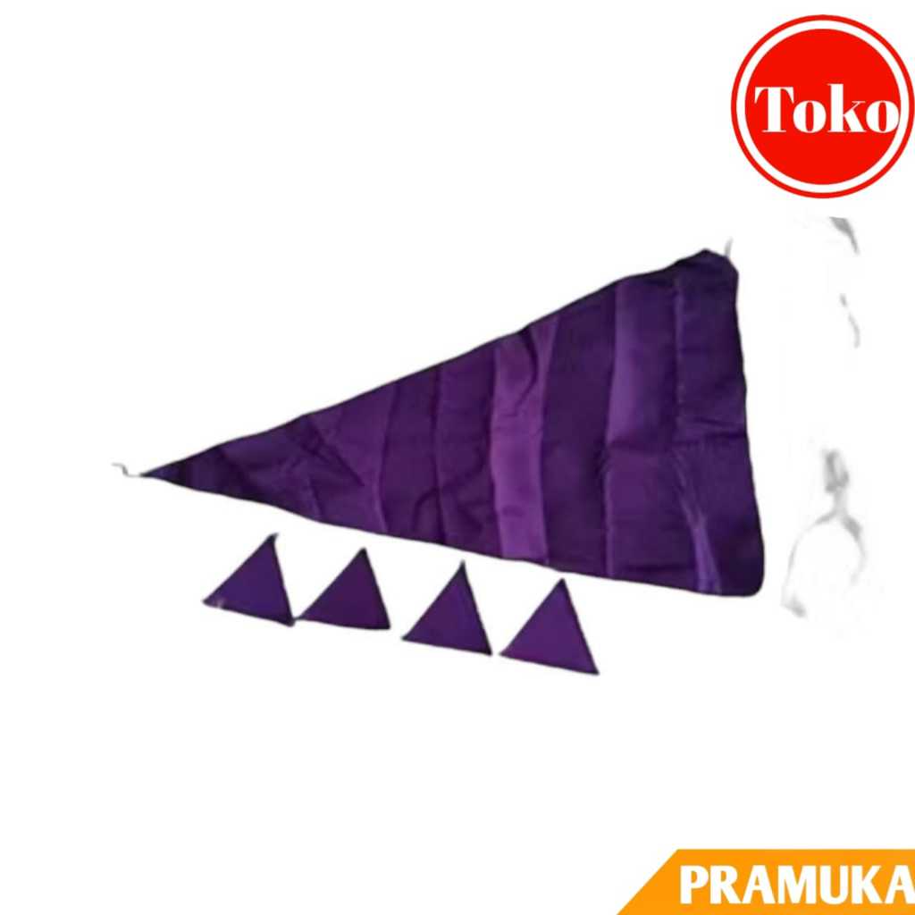 1set Bendera Barung + Bet Barung (10pcs) Warna Ungu Bordir Pramuka