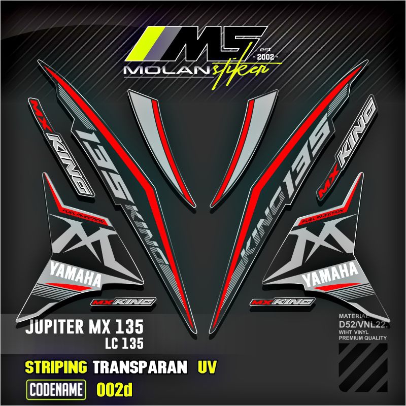 Decal Sticker Striping Variasi Transparan Uv Jupiter Mx 135 New 2011-2016 NJMX Yamaha Lc 135  Excite