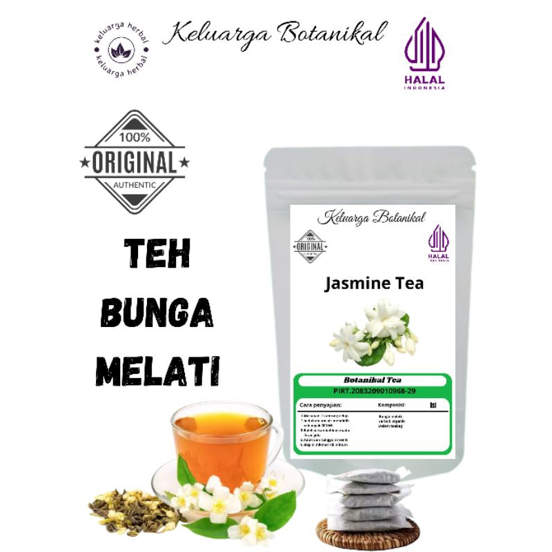 

Keluarga Botanikal Teh Bunga Melati, Jasmine Tea isi 20 dan 30 teabag/kantong celup siap seduh | TEA AND TISANE