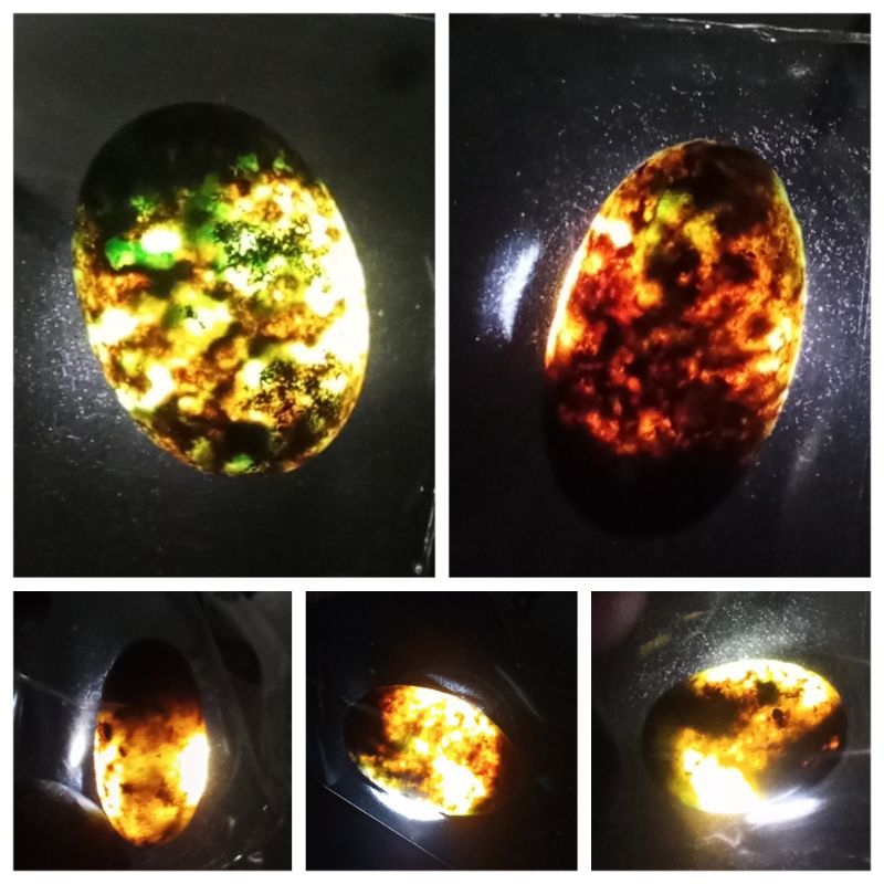 Cincin Bacan Hitam Pecah Warna