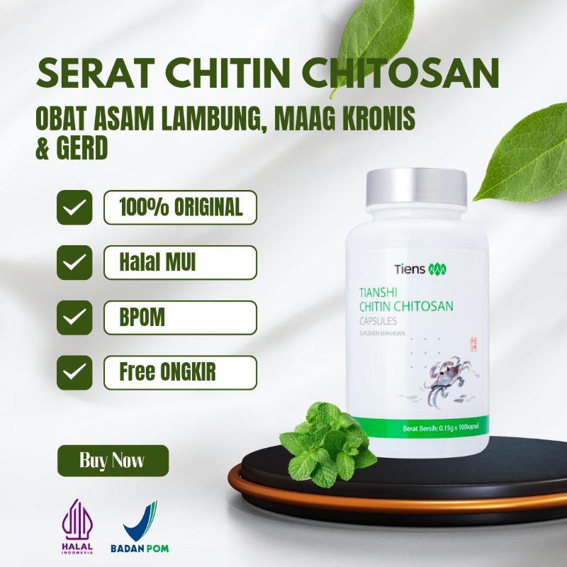 TCM OBAT CINA ASAM LAMBUNG KRONIS, MAAG, GERD - SERAT CHITIN CHITOSAN - MEMBANTU PENYEMBUHAN ASAM LA