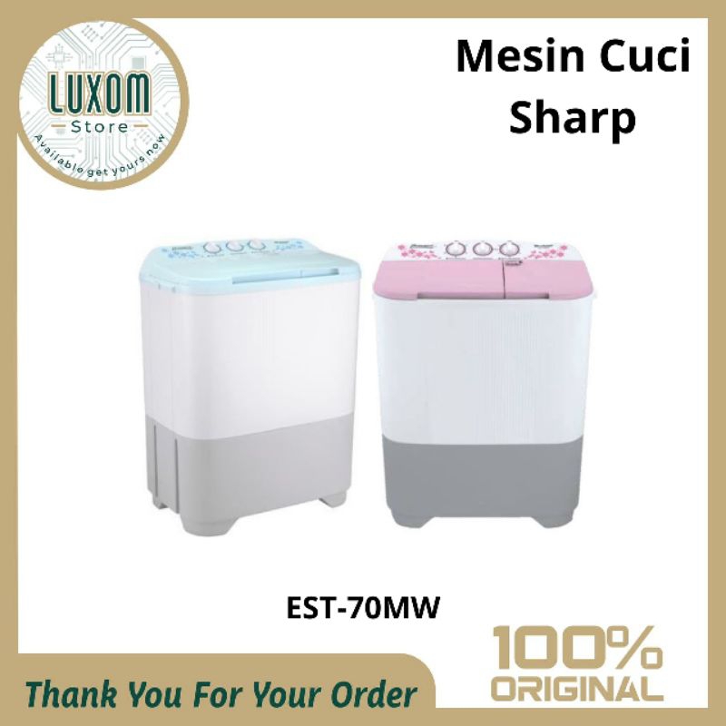 Mesin Cuci Sharp EST-70MW (7kg) /mesin cuci sharp 2 tabung/mesin cuci /sharp