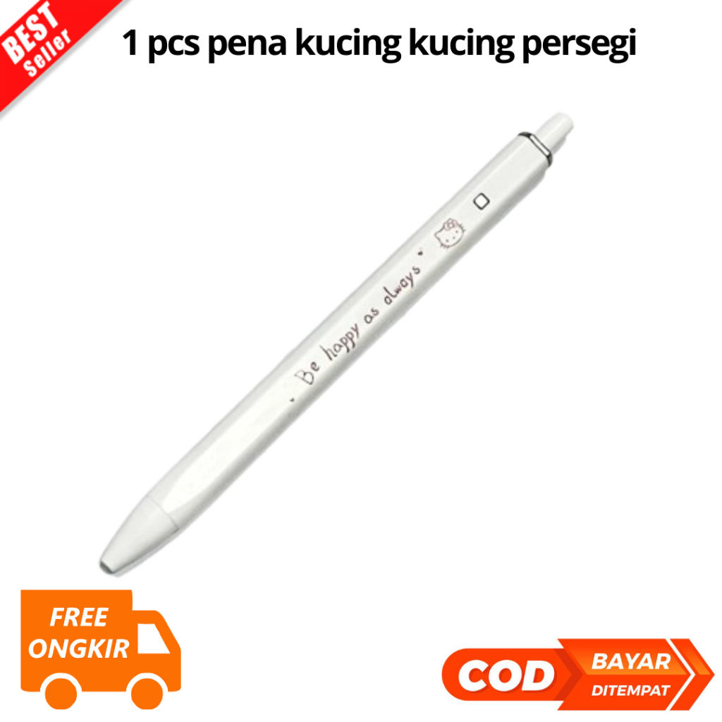 

[JIB] BAYAR DI TEMPAT pena kucing kucing persegi dengan penampilan tinggi pena gel tekan siswa menulis ujian gaya lucu pertanyaan kuas pena hitam