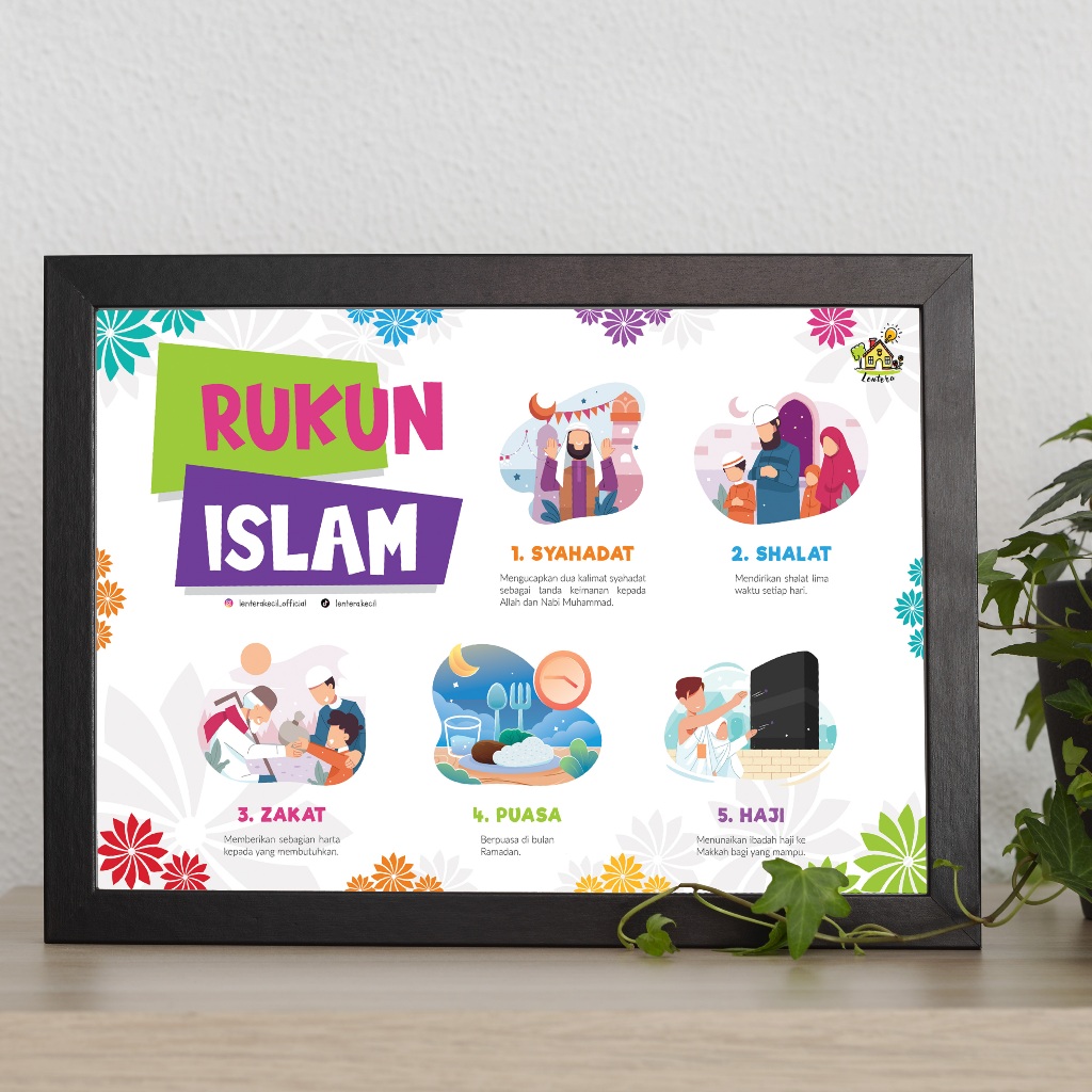 Poster Edukasi Anak islami RUKUN ISLAM & RUKUN IMAN