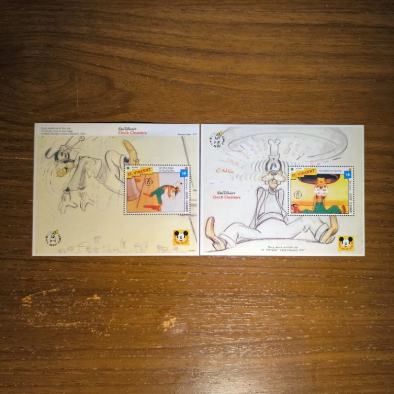 

[PRANGKO MINI SHEET] GOOFY-ABOUT STAMPS | Clock Cleaners | St. Vincent | 2 BIJI