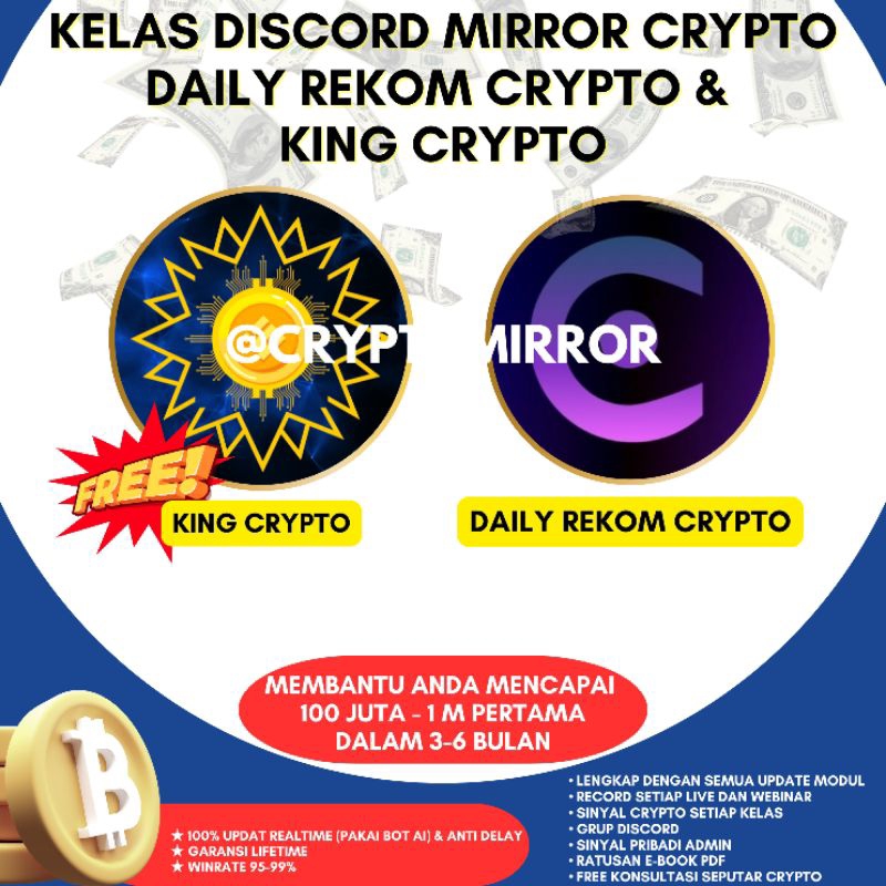 KELAS DISCORD MIRROR CRYPTO DAILY REKOM CRYPTO & KING CRYPTO [TERLENGKAP, TERMURAH DAN TERBESAR [100