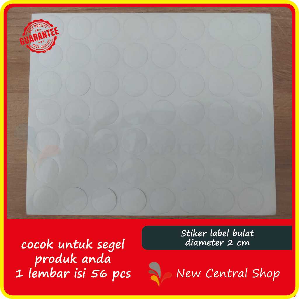 

sticker bulat transparan diameter 2 cm label segel transparan