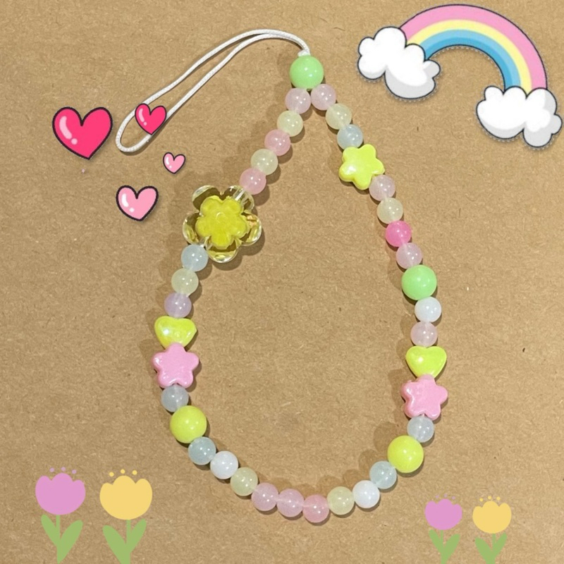 Phone Strap - Strap Gantungan Hp Phone String Charm Beads - Gantungan Hp Aestehtic Korea Style Serba