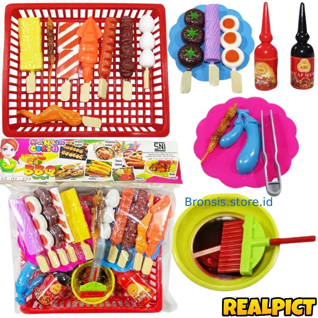 Mainan Sate Panggang Bbq Masak Masakan Hotpot Sate Sosis Bakso Bakar