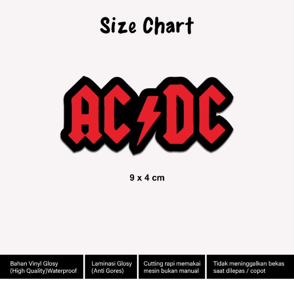 

Stiker Band Rock Metal ACDC Estetik Sticker Tumbler Notebook Gitar Vinyl Glossy